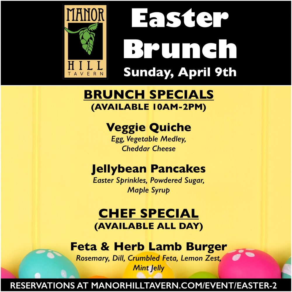 Easter Specials Manor Hill Tavern